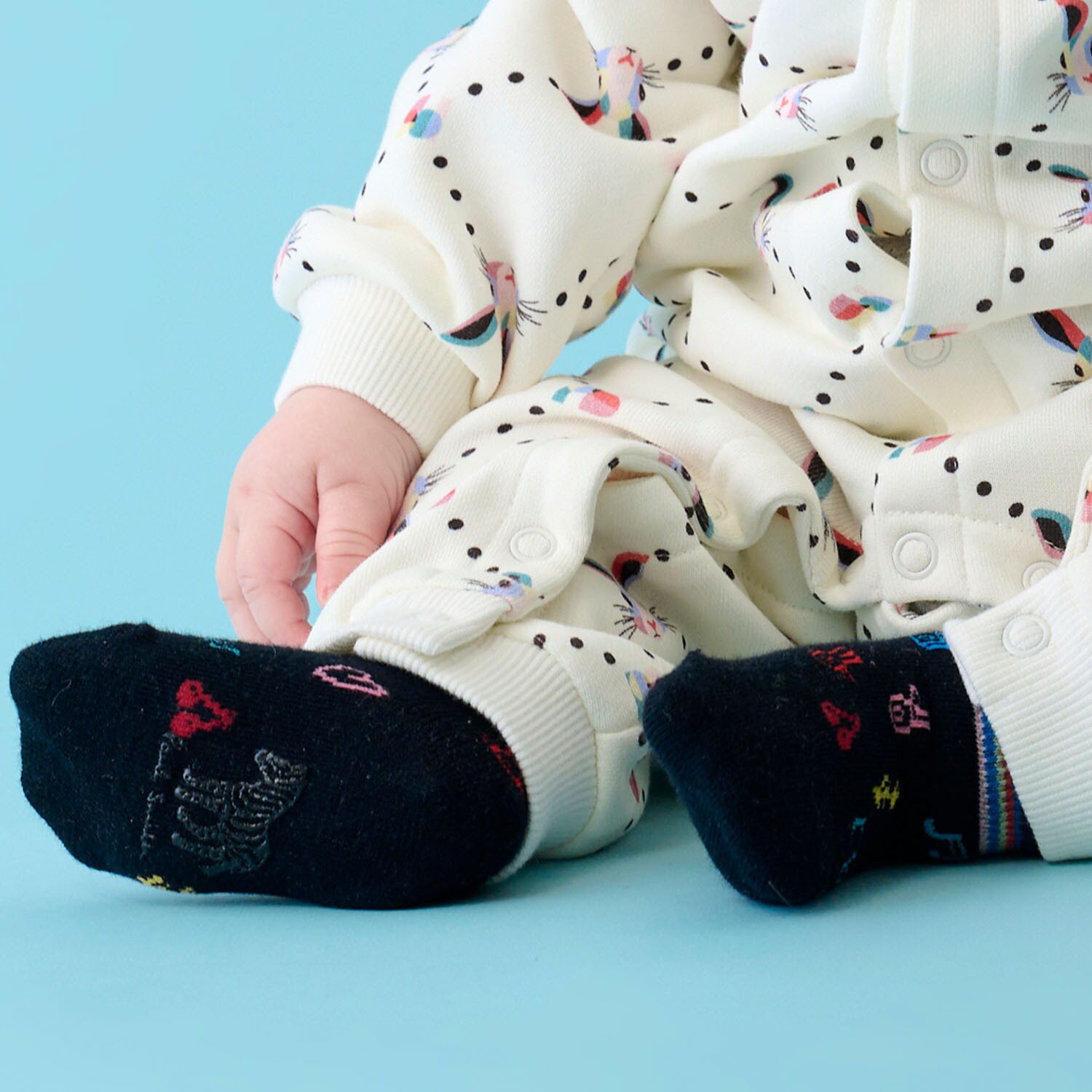 ドゥードゥル柄ベビーソックス