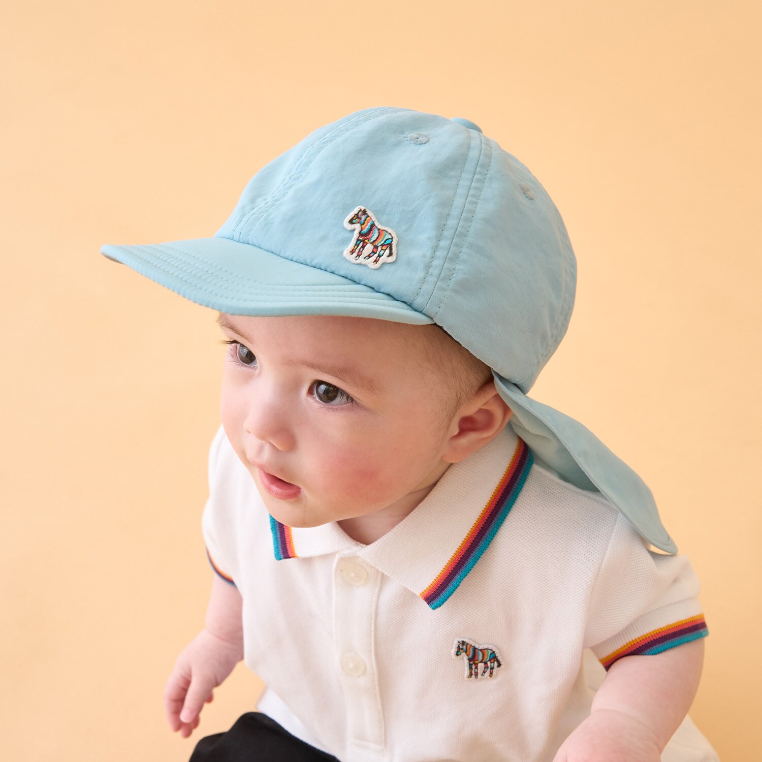 ベビー日除けつき2WAYキャップ