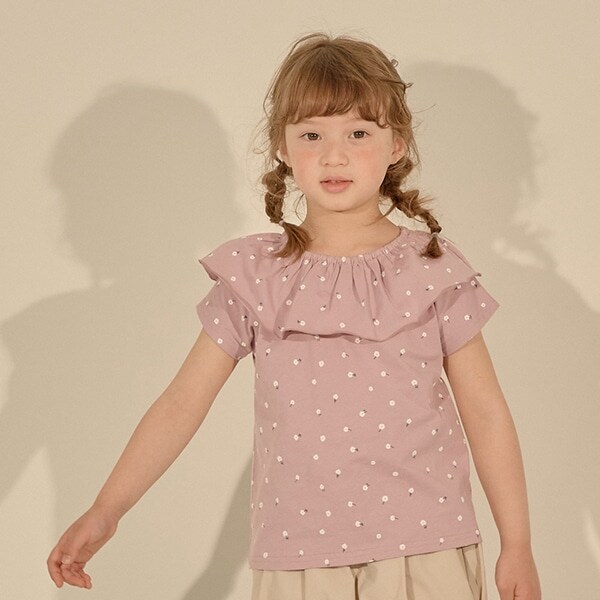 【型崩れしないやわらかコットン】選べる2パターンフリル衿付きトップス