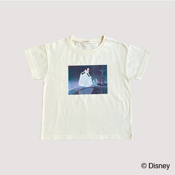 【型崩れしないやわらかコットン】【DISNEYプリンセス】シーンプリントTシャツ