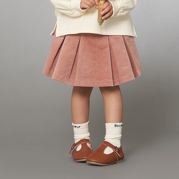 コーデュロイタックプリーツスカパン