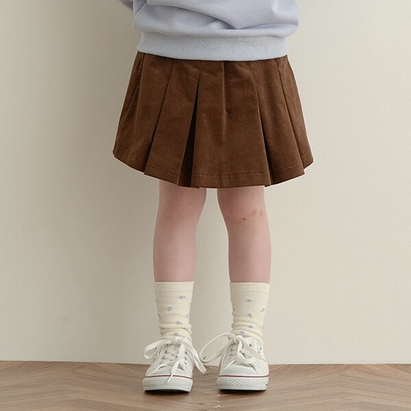 コーデュロイタックプリーツスカパン