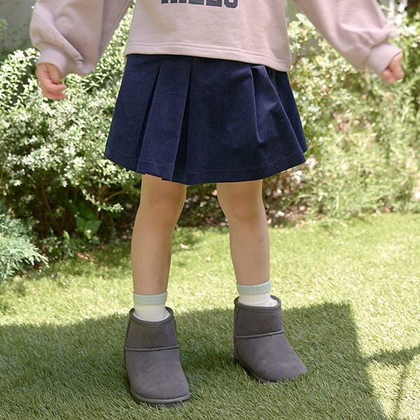 コーデュロイタックプリーツスカパン