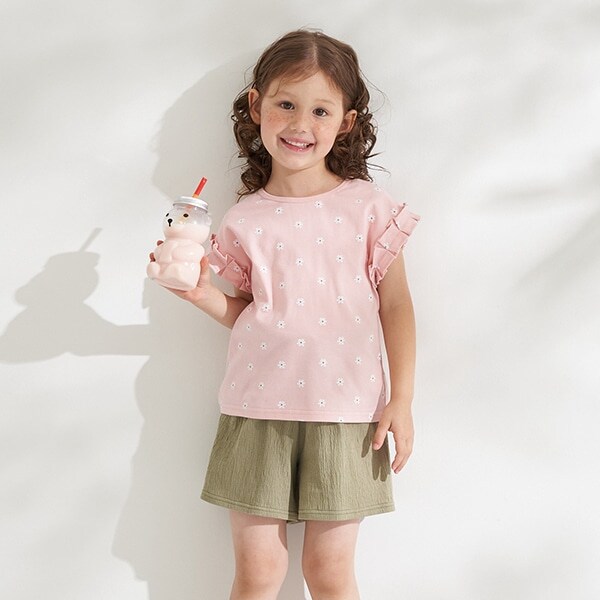 タックスリーブアソート総柄Tシャツ&キュロットパンツセット