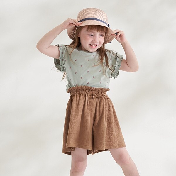 タックスリーブアソート総柄Tシャツ&キュロットパンツセット