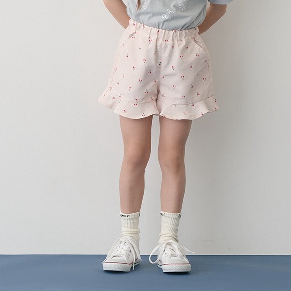 【撥水加工】【水陸両用】裾フリル4分丈パンツ