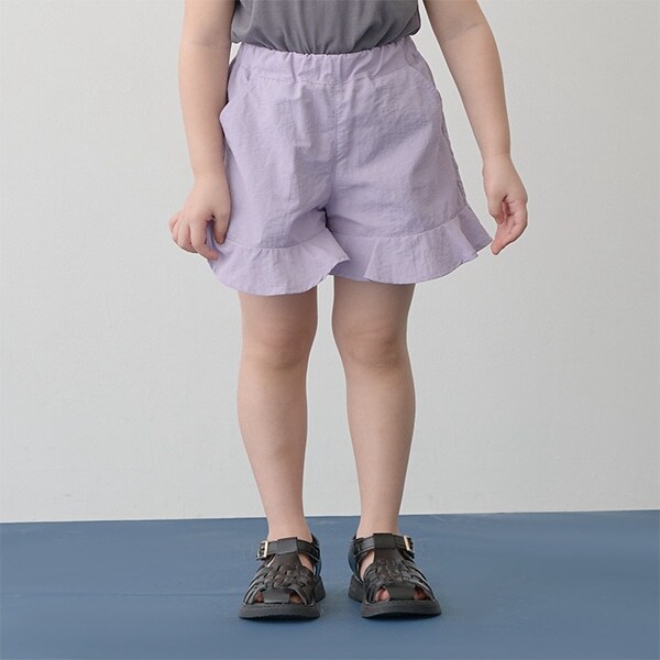 【撥水加工】【水陸両用】裾フリル4分丈パンツ