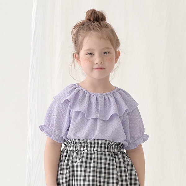 フリル衿ぽこぽこトップス