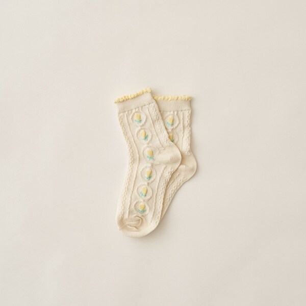 チューリップジャガードソックス