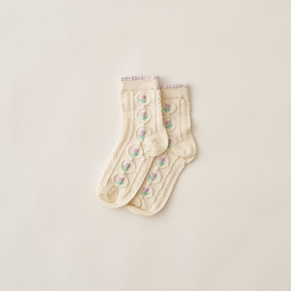 チューリップジャガードソックス