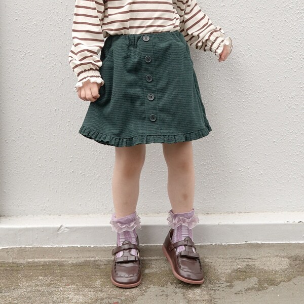 ミニフリルコーデュロイスカパン