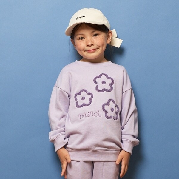 【表コットン毛玉バイバイ】サガラライン刺しゅうスウェット