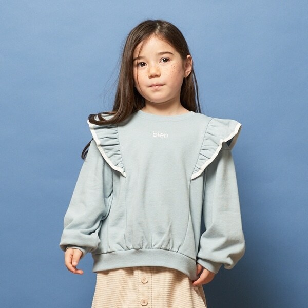 【表コットン毛玉バイバイ】パイピングフリルスウェット