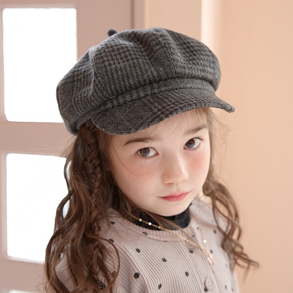 グレンチェックベイカーボーイハット