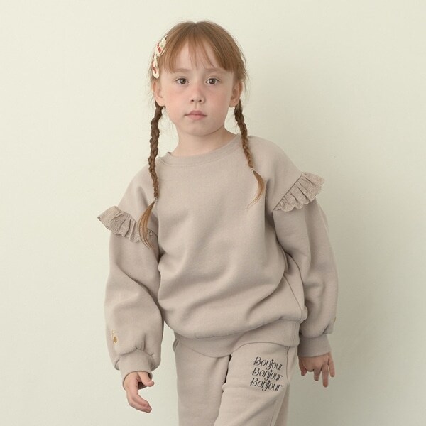 【どっちが前でもOK!】【表コットン裏毛バイバイ裏起毛】コットンレーススウェット