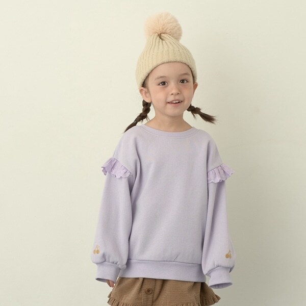 【どっちが前でもOK!】【表コットン裏毛バイバイ裏起毛】コットンレーススウェット