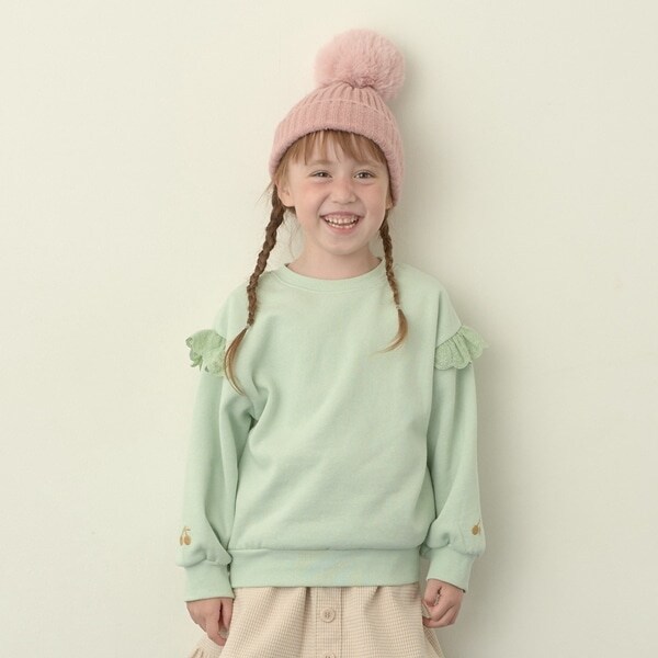 【どっちが前でもOK!】【表コットン裏毛バイバイ裏起毛】コットンレーススウェット