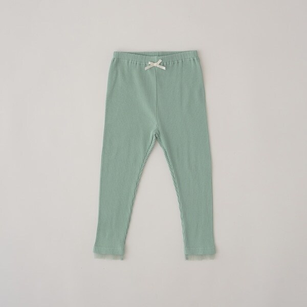 裾チュールフリル9分丈レギンス