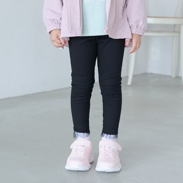 裾チュールフリル9分丈レギンス