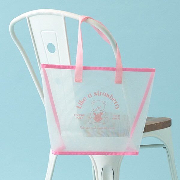 【SWIM】いちごくまちゃんプリントメッシュバッグ