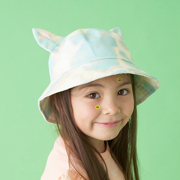 プリペラ素材で涼しいムラ染め風ねこ耳ハット