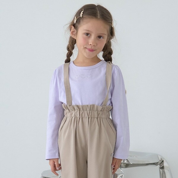 【ソフトコットン】アソートラインストーンモチーフパフAラインTシャツ