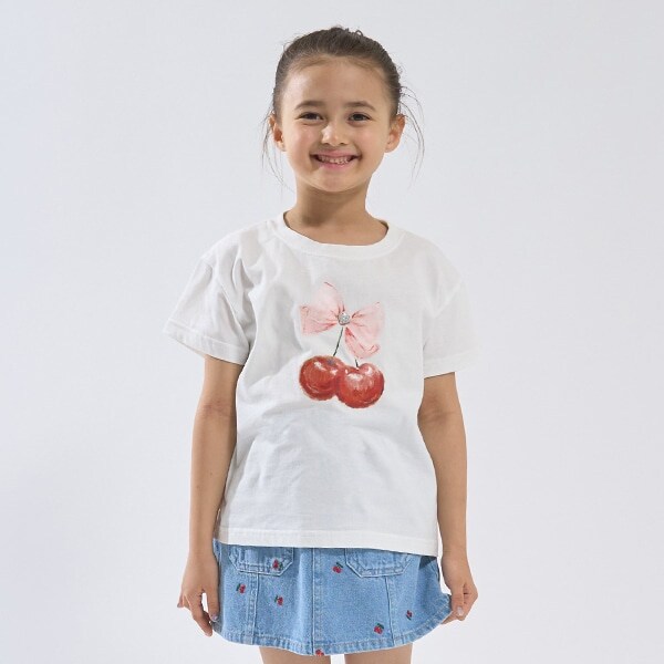 【ソフトコットン】アソートリボンモチーフプリントTシャツ