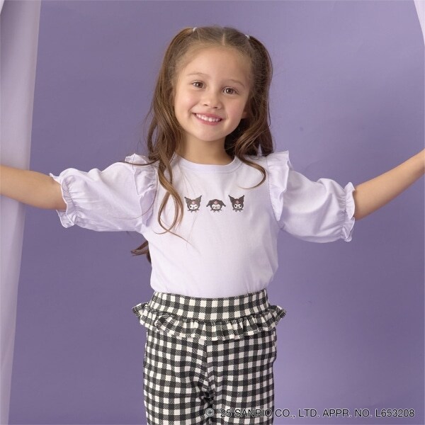 【サンリオキャラクターズ】【ソフトコットン】シナモロール&クロミアソート刺しゅう5分袖Tシャツ