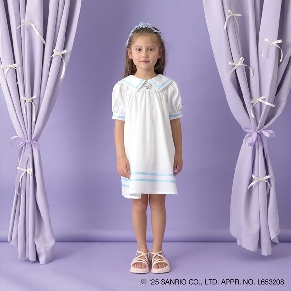 【サンリオキャラクターズ】シナモロールセーラー衿パフワンピース