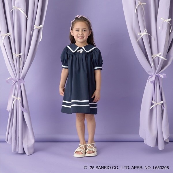 【サンリオキャラクターズ】シナモロールセーラー衿パフワンピース