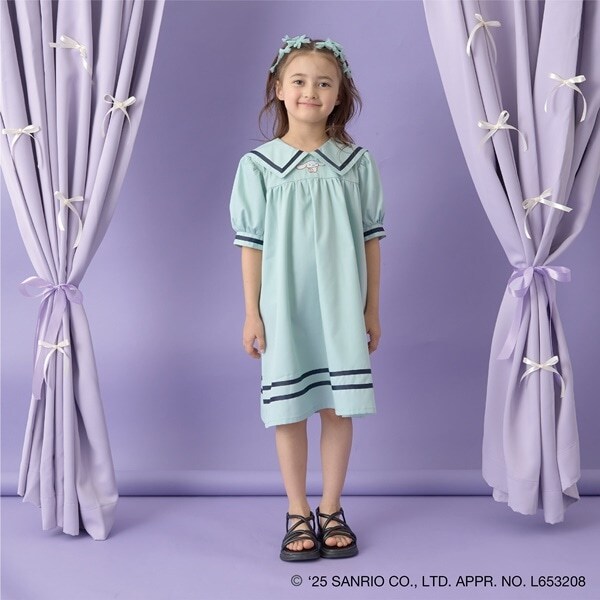 【サンリオキャラクターズ】シナモロールセーラー衿パフワンピース