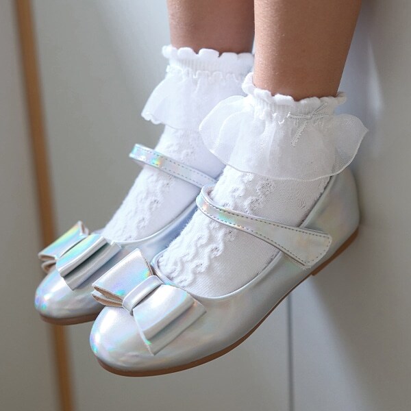 ちびリボン付きフリルソックス