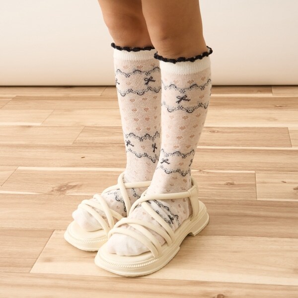 モノトーンシアーハイソックス