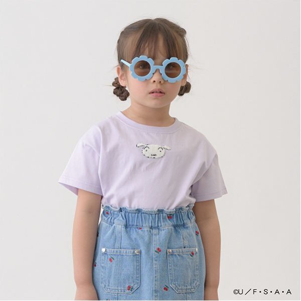 【クレヨンしんちゃん】【ソフトコットン】シロサガラ刺しゅうTシャツ