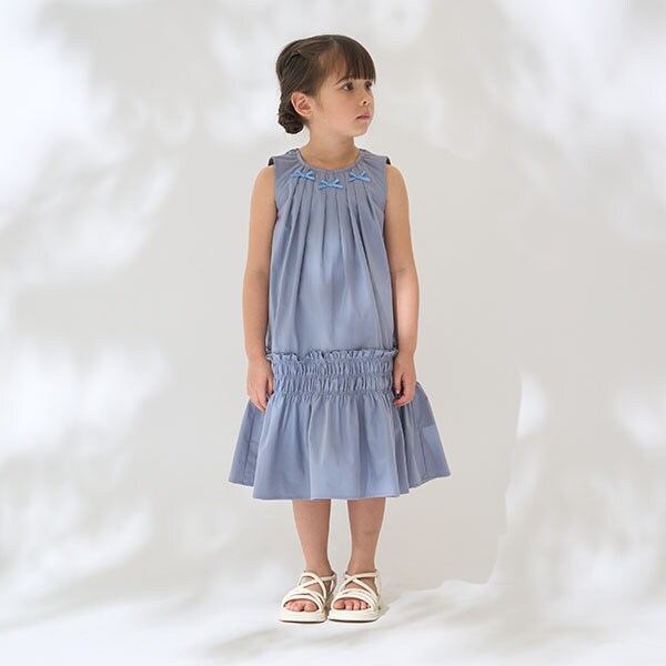 シャーリングティアードワンピース