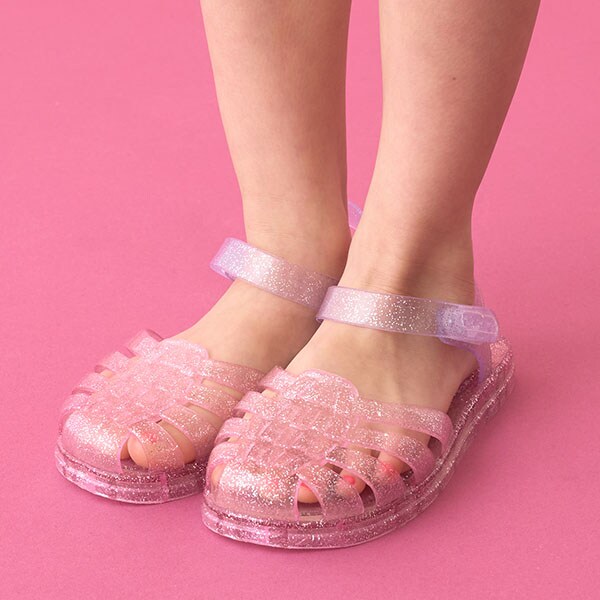 クリアラメバイカラーラバーサンダル