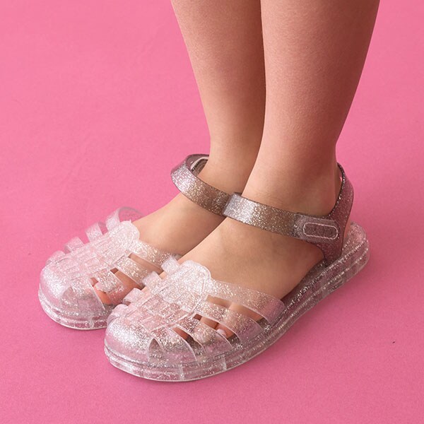 クリアラメバイカラーラバーサンダル