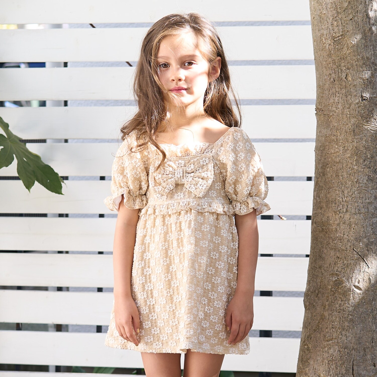 【SWIM】【水着】【UV加工】フラワージャガードワンピース風セパレート