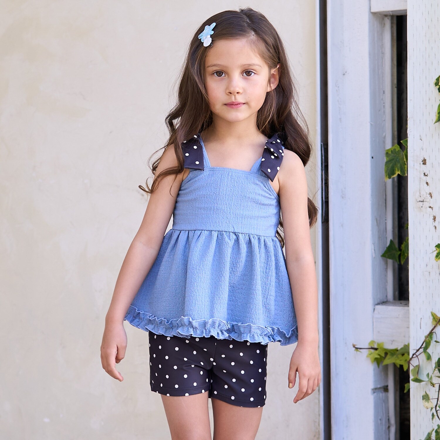 【SWIM】【水着】【UV加工】フリル付きラウンドヘムセパレート