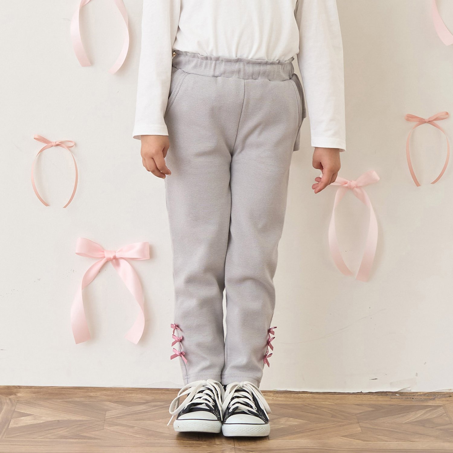 【ともパン】バックフリル裾リボンパンツ