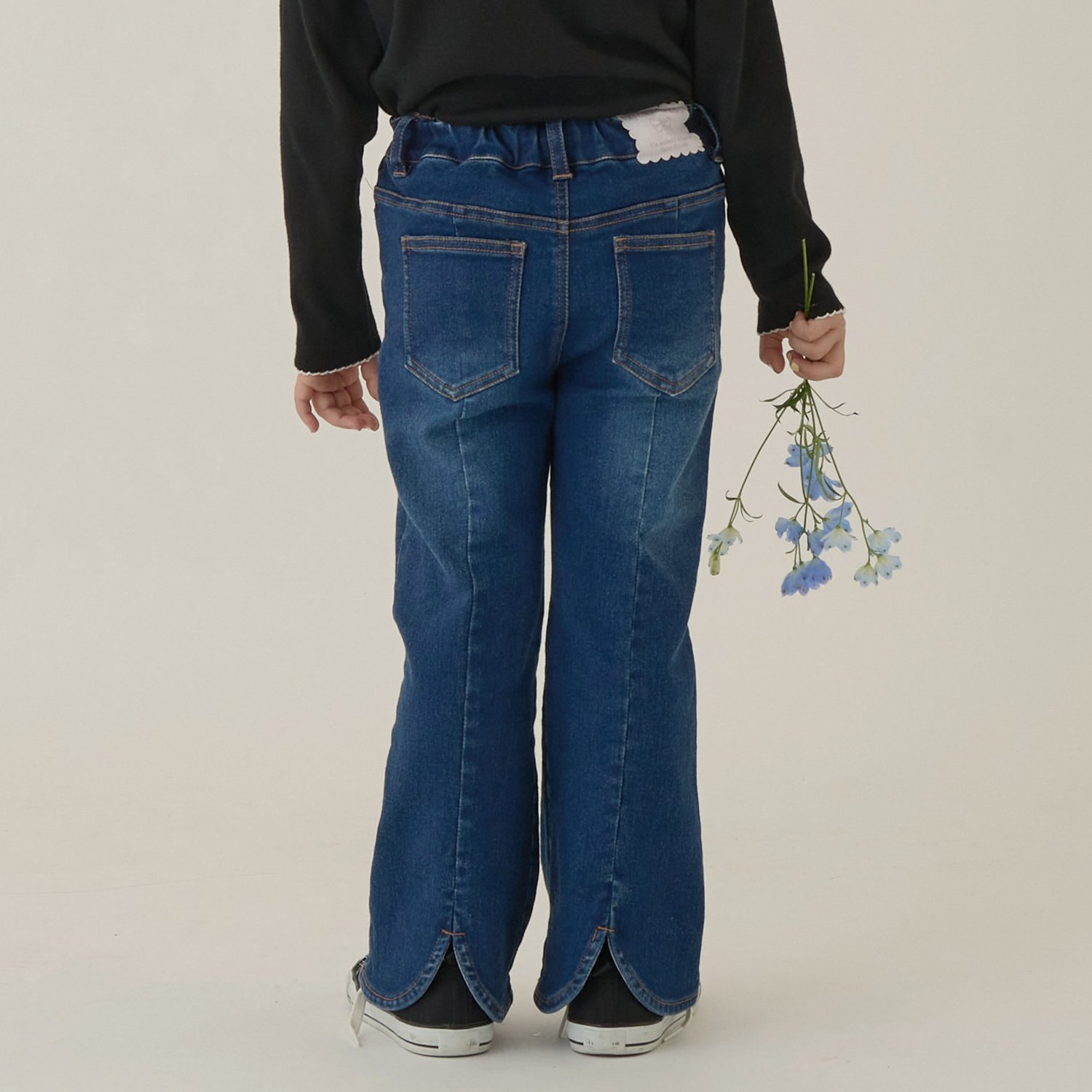 【きれいシルエット】バックスリットフレアパンツ