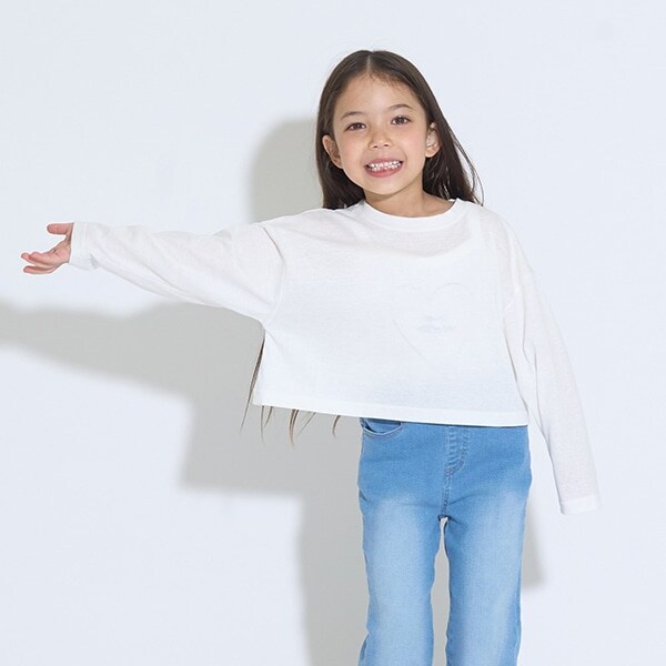 ミニ丈シアー長袖Tシャツ&キャミセット