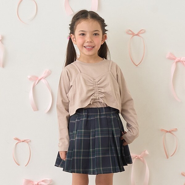 【ソフトコットン】ミニキャミ&シンプルTシャツセット