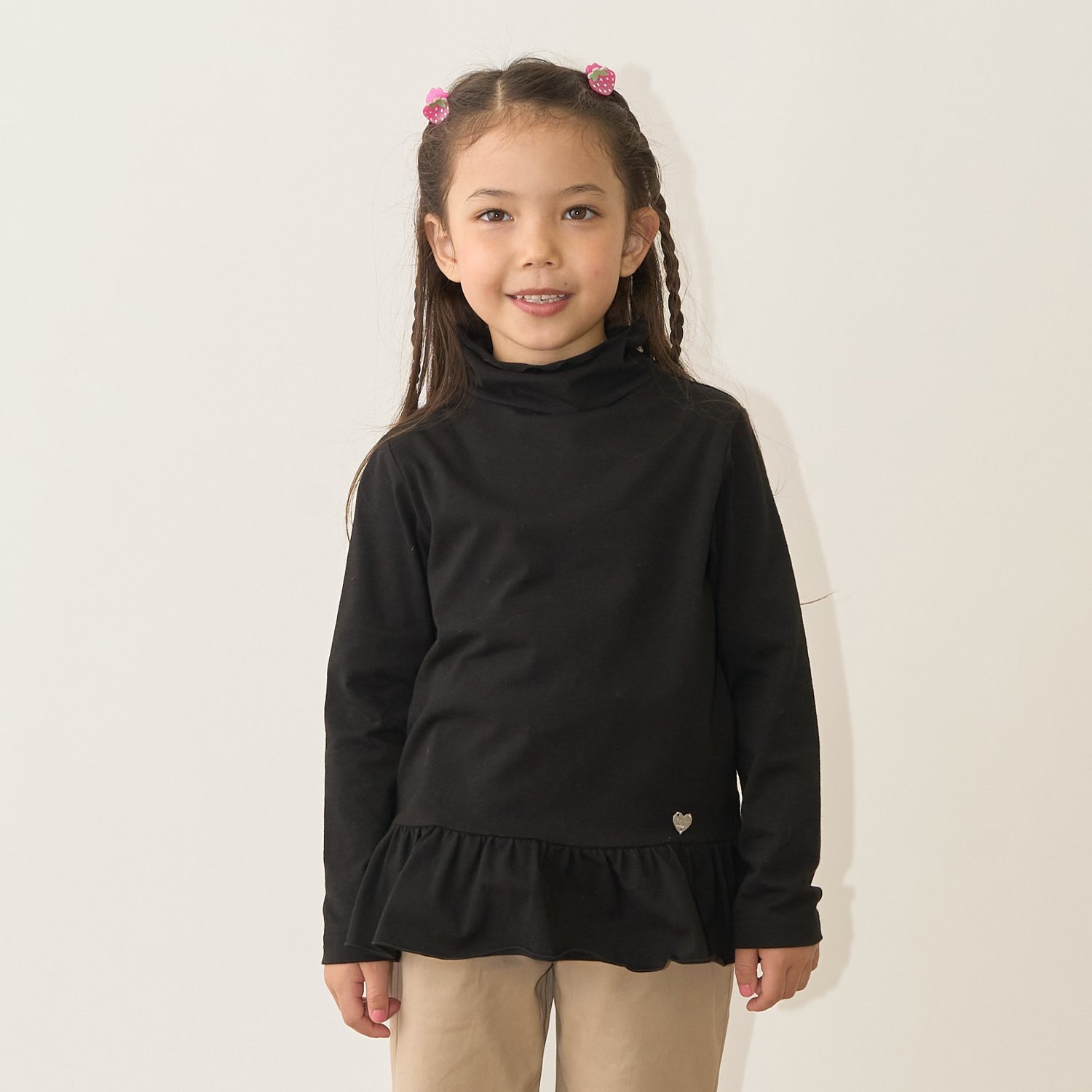 ペプラム裾ギャザータートルネック