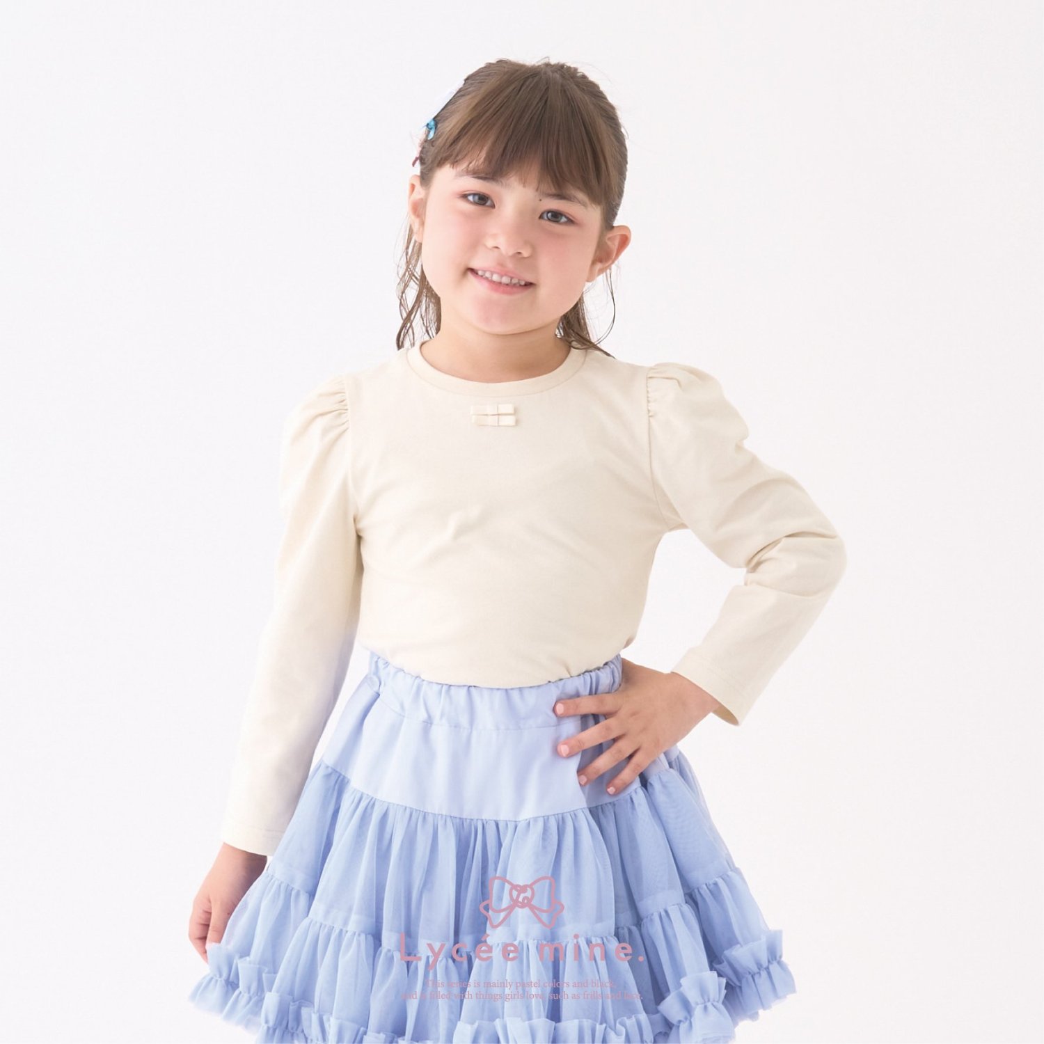 【Lycee mine バレエシリーズ】パワーショルダーリボン付きトップス