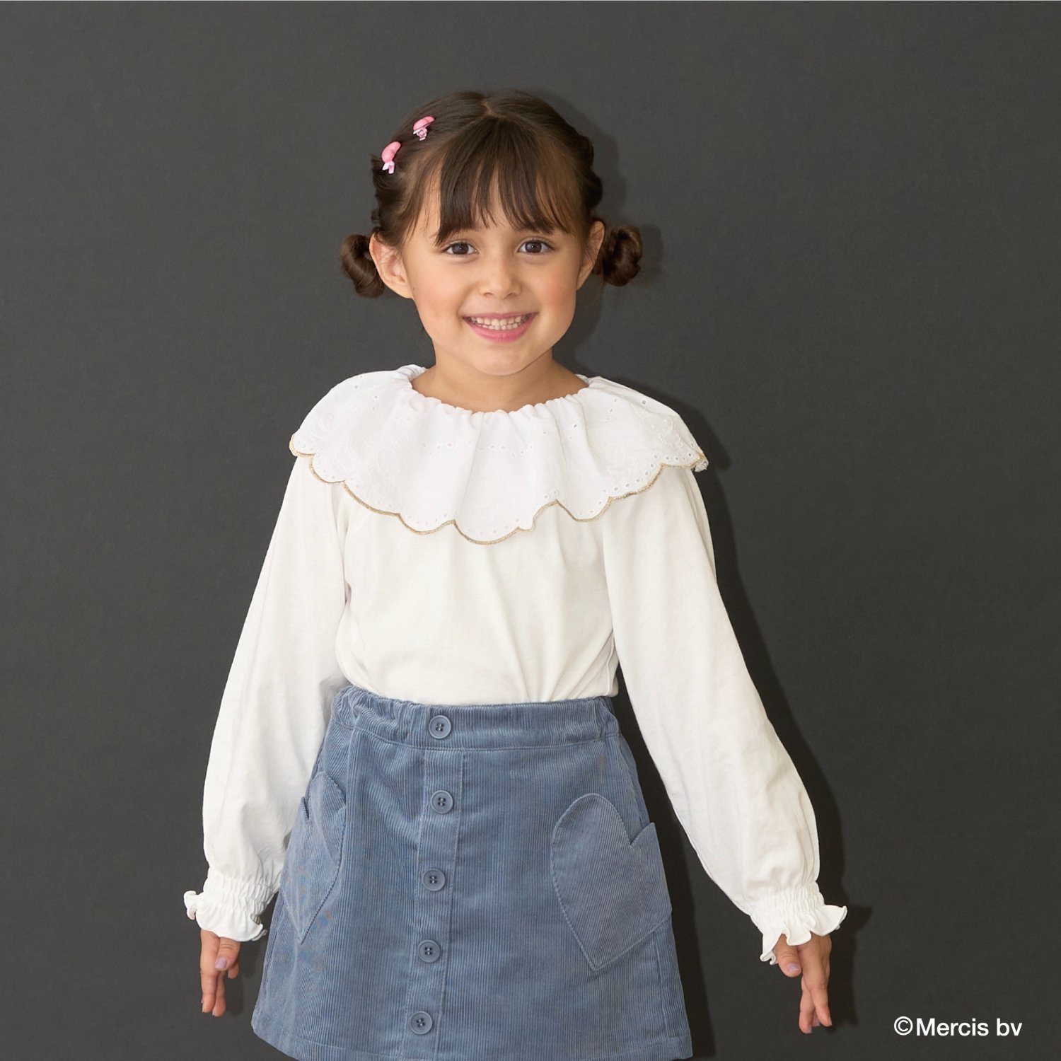 【Miffy】【ソフトコットン】コットンレース衿トップス