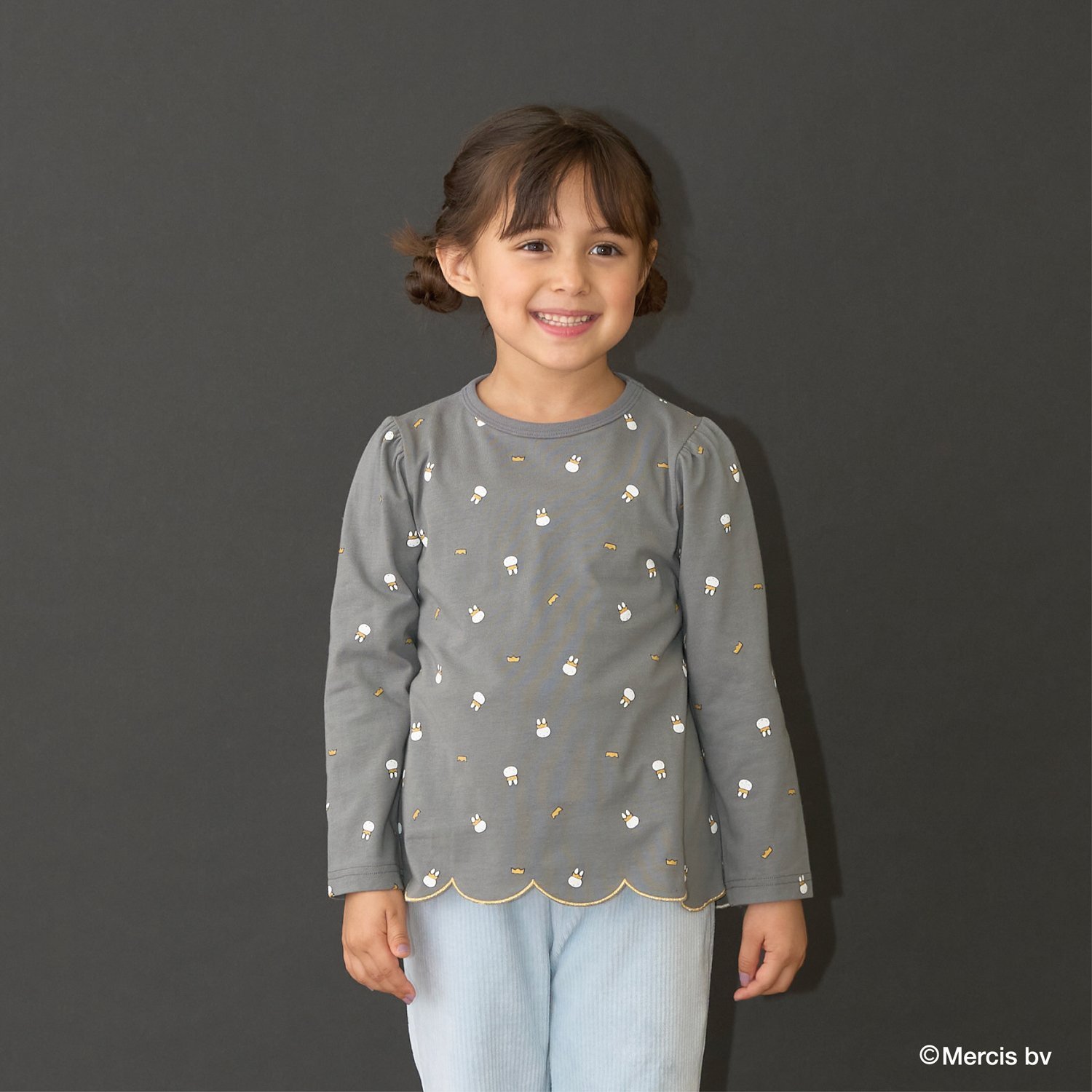 【Miffy】総柄裾スカラップAラインTシャツ