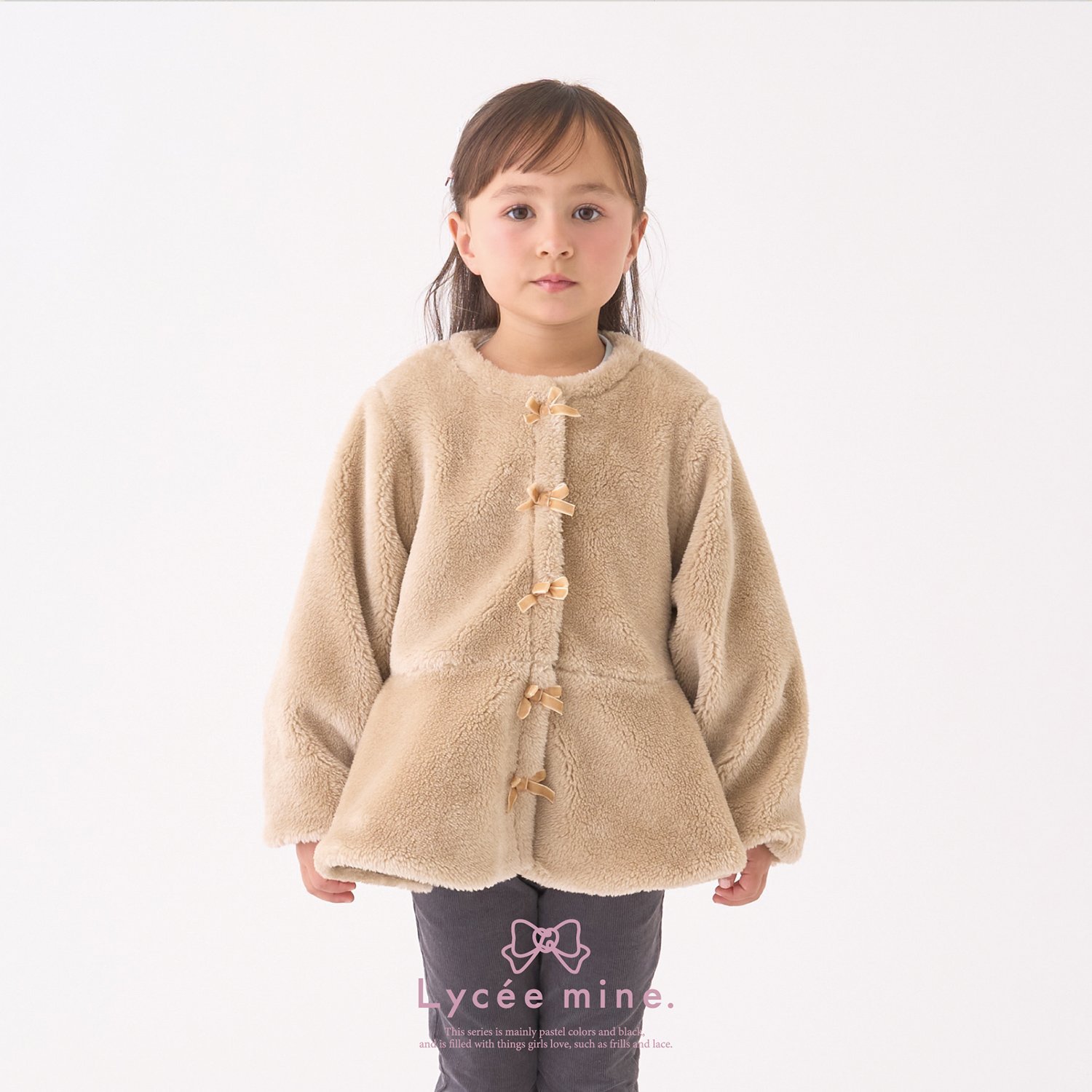 【Lycee mine バレエシリーズ】ノーカラーペプラムブルゾン