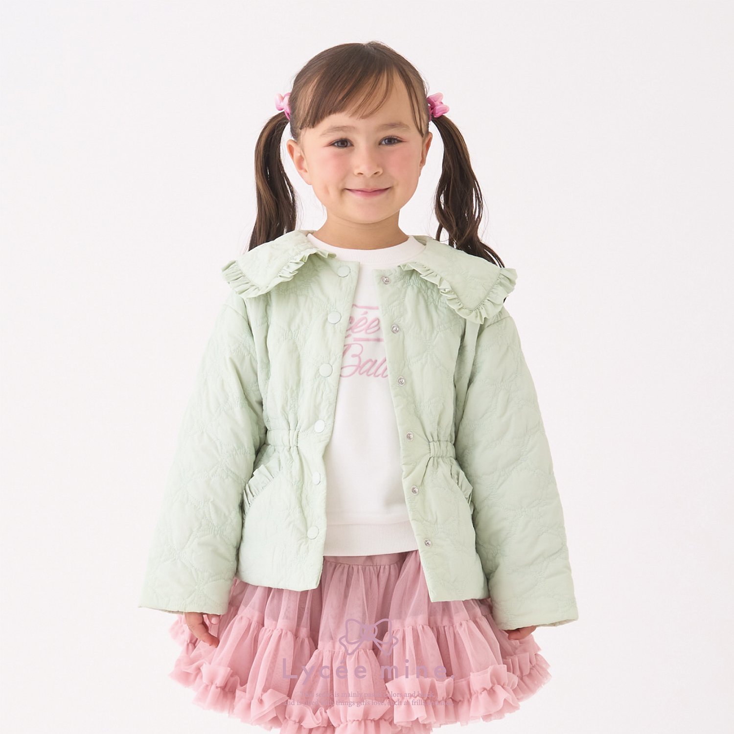 【Lycee mine バレエシリーズ】ミドル丈リボンキルティングジャケット