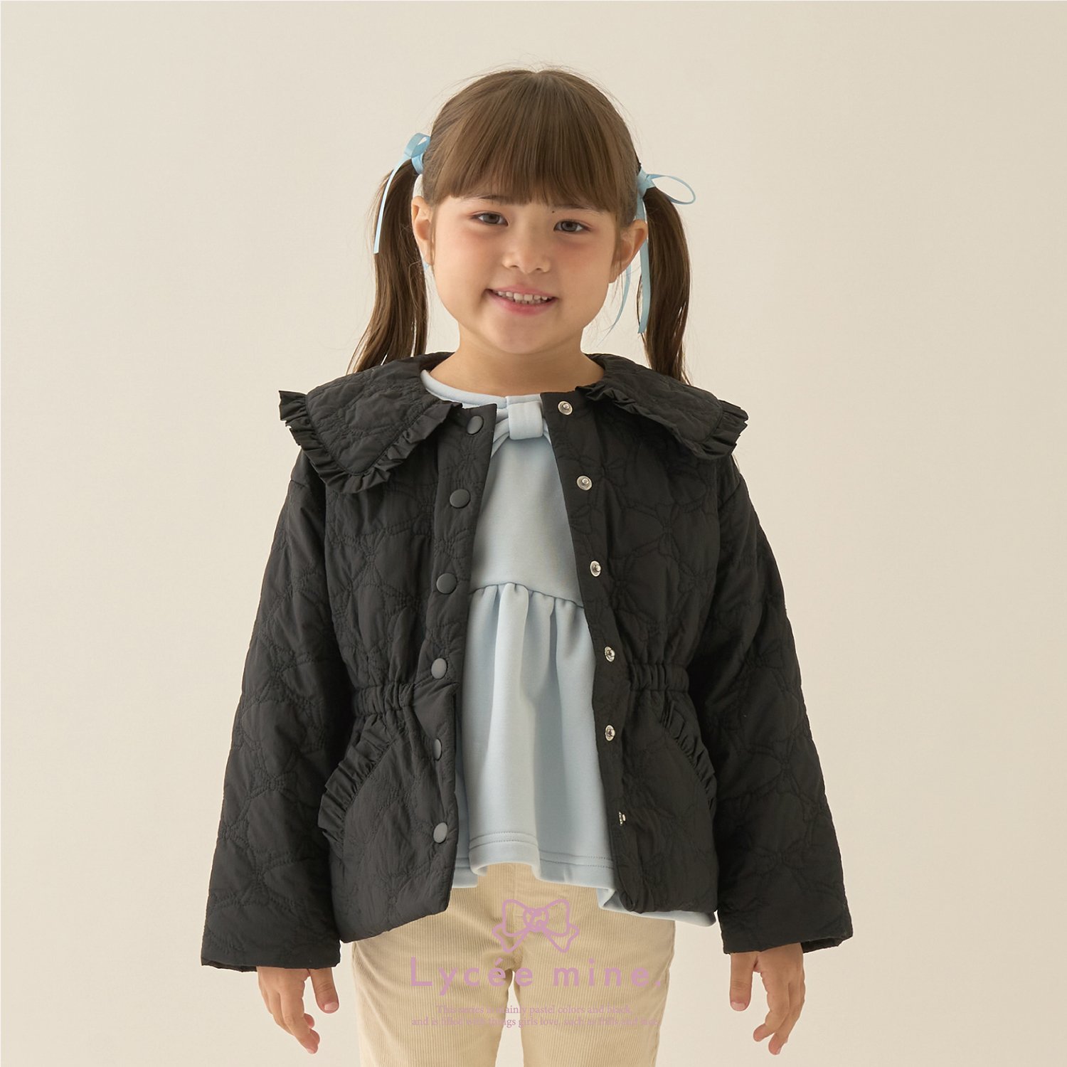 【Lycee mine バレエシリーズ】ミドル丈リボンキルティングジャケット